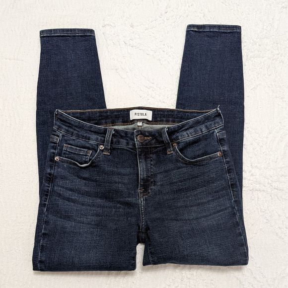 pistola Denim - pistola Women's Stretch Denim Mid-Rise Skinny Jeans Tapered Leg Size 27